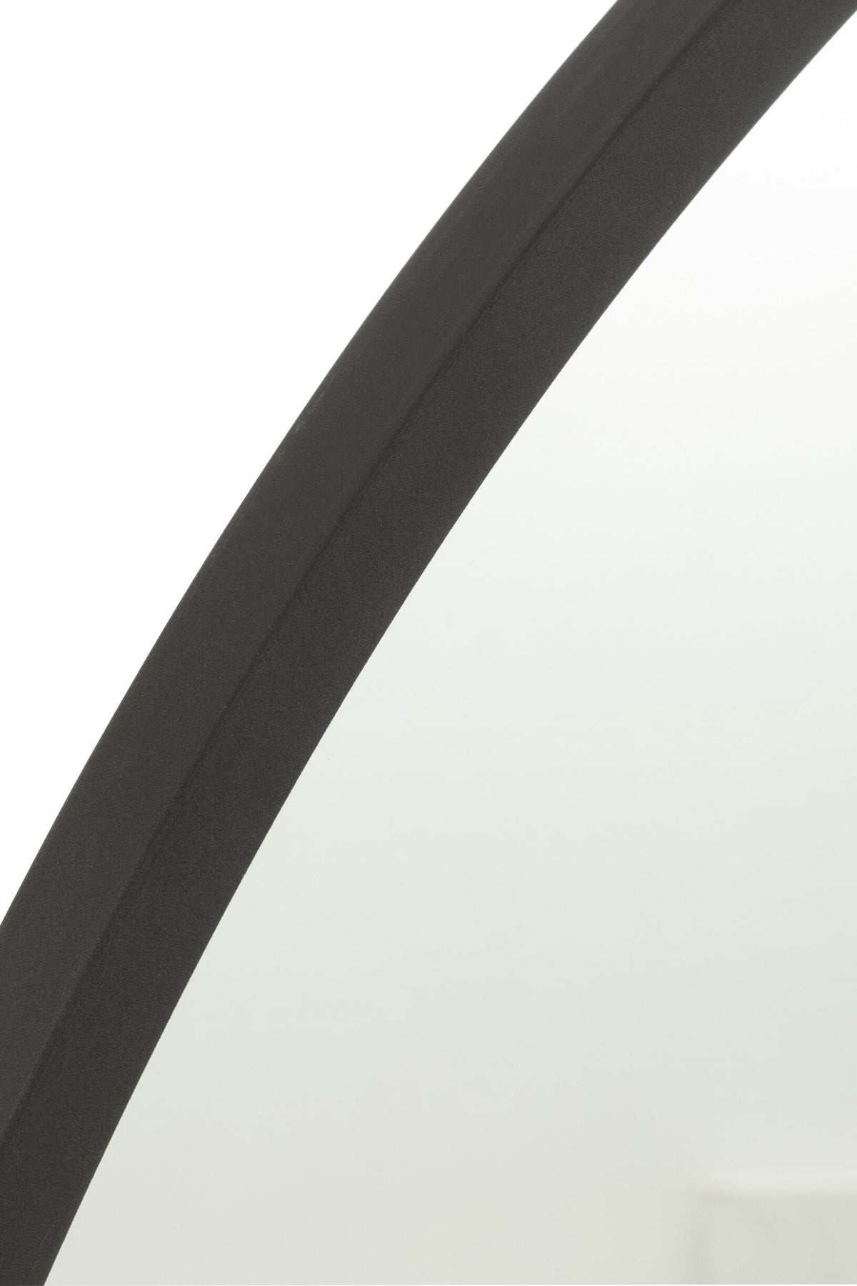 Mirror Round Matt Black Large