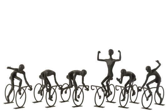 Cyclists Poly/Metal Black Large Assortment Of 6