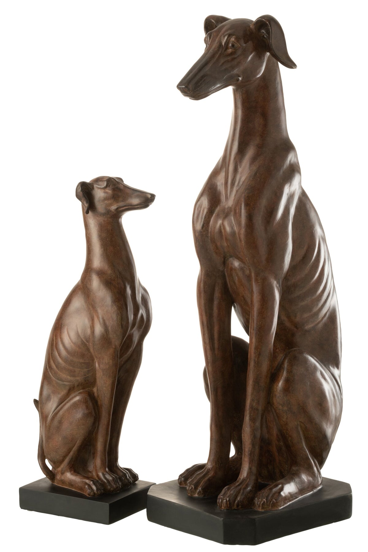 Greyhound Sitting Poly Brown Large