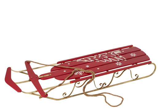 Sledge Metal Christmas Red/Gold