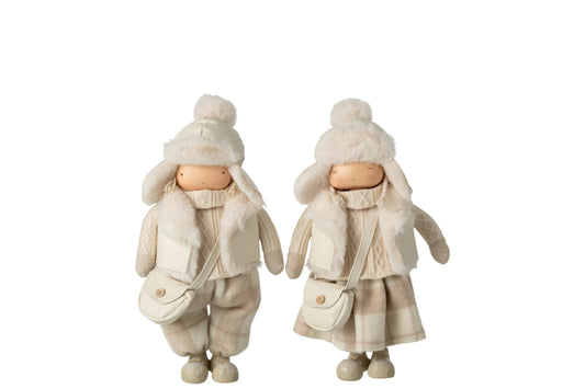Boy/Girl Bag + Hat Polyester Beige Small Assortment Of 2