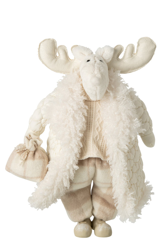 Moose Coat Polyester Beige/White