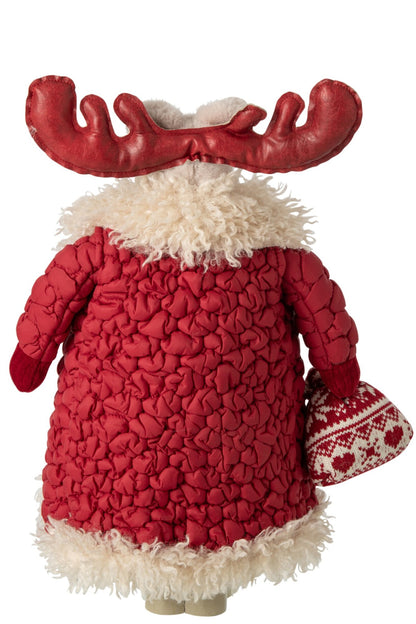 Moose Coat Polyester Christmas Red/Beige