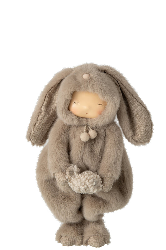 Child Rabbit + Rooster Polyester Brown