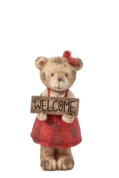 Bear Welcome Magnesium Christmas Red/Brown
