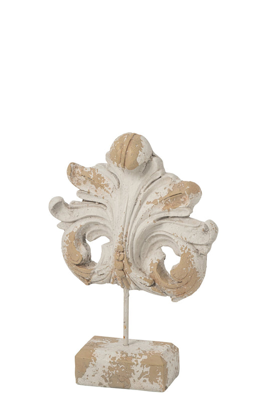 Fleur-De-Lis On Base Outdoor Magnesium Ecru/Beige
