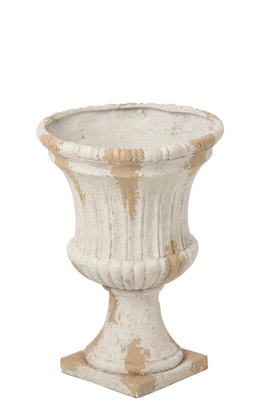 Flowerpot Outdoor Medici Ribbed Magnesium Ecru/Beige