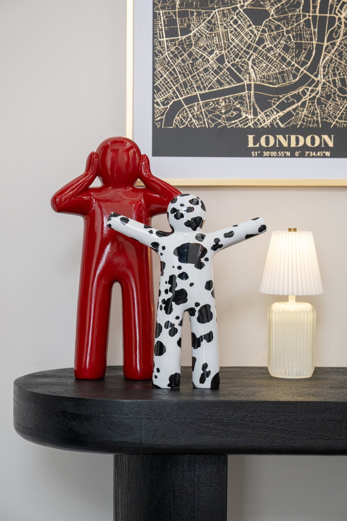 P'tit Maurice Lacquered Polyresin Dark Red Large Assortment Of 3