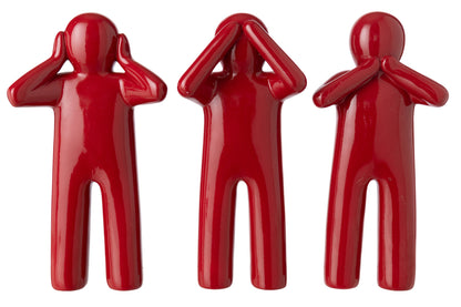 P'tit Maurice Lacquered Polyresin Dark Red Large Assortment Of 3