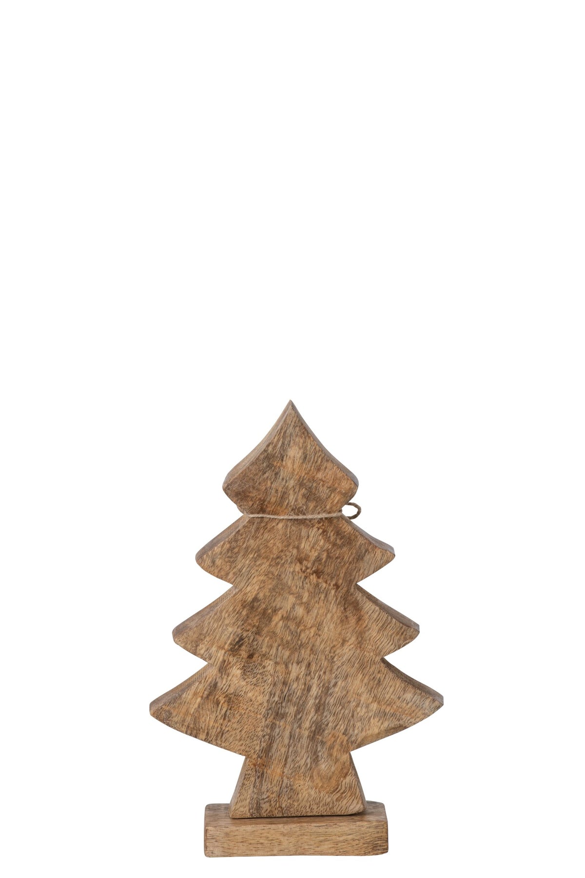 Pine Tree Bow Mango Wood Natural/Dark Green Small