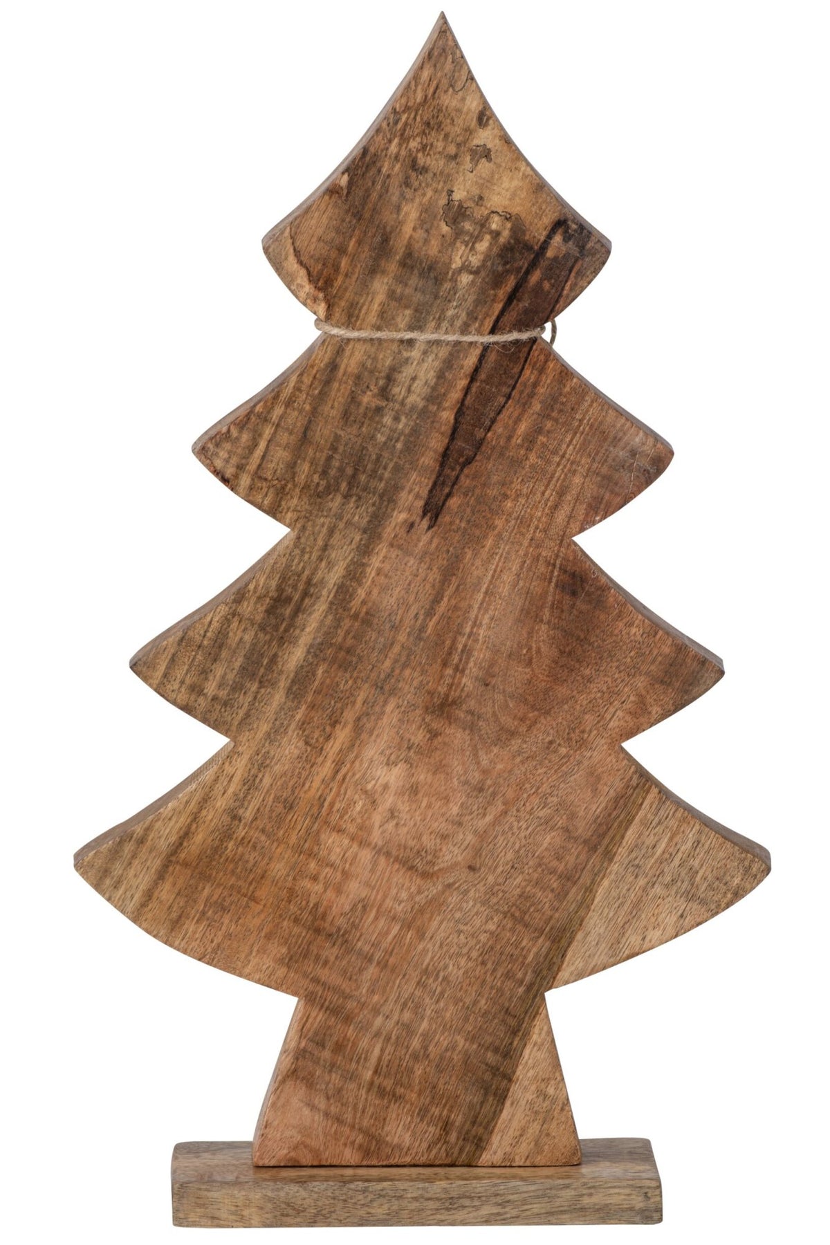 Pine Tree Bow Mango Wood Natural/Dark Green Large