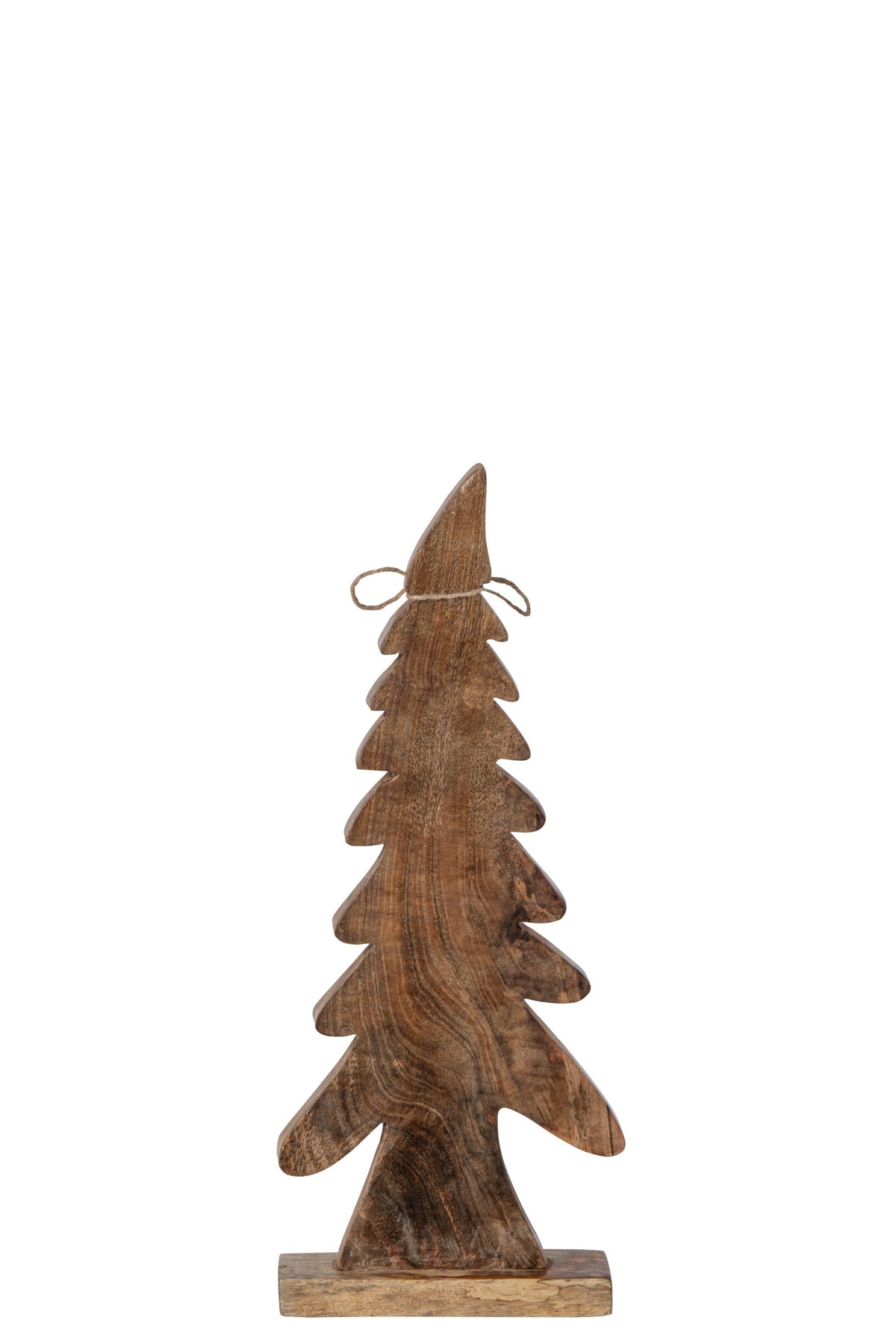 Pine Tree Bow Mango Wood Natural/White Small