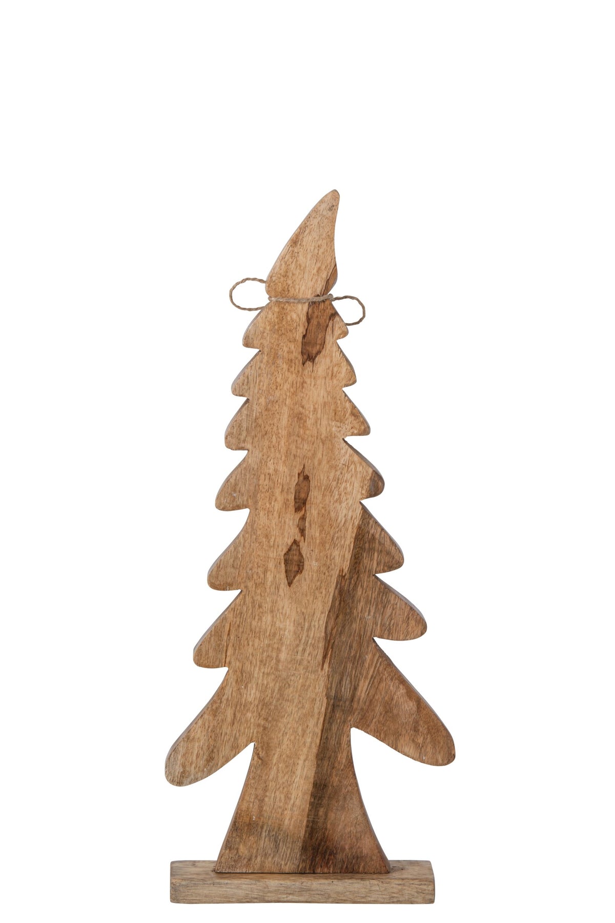 Pine Tree Bow Mango Wood Natural/White Medium