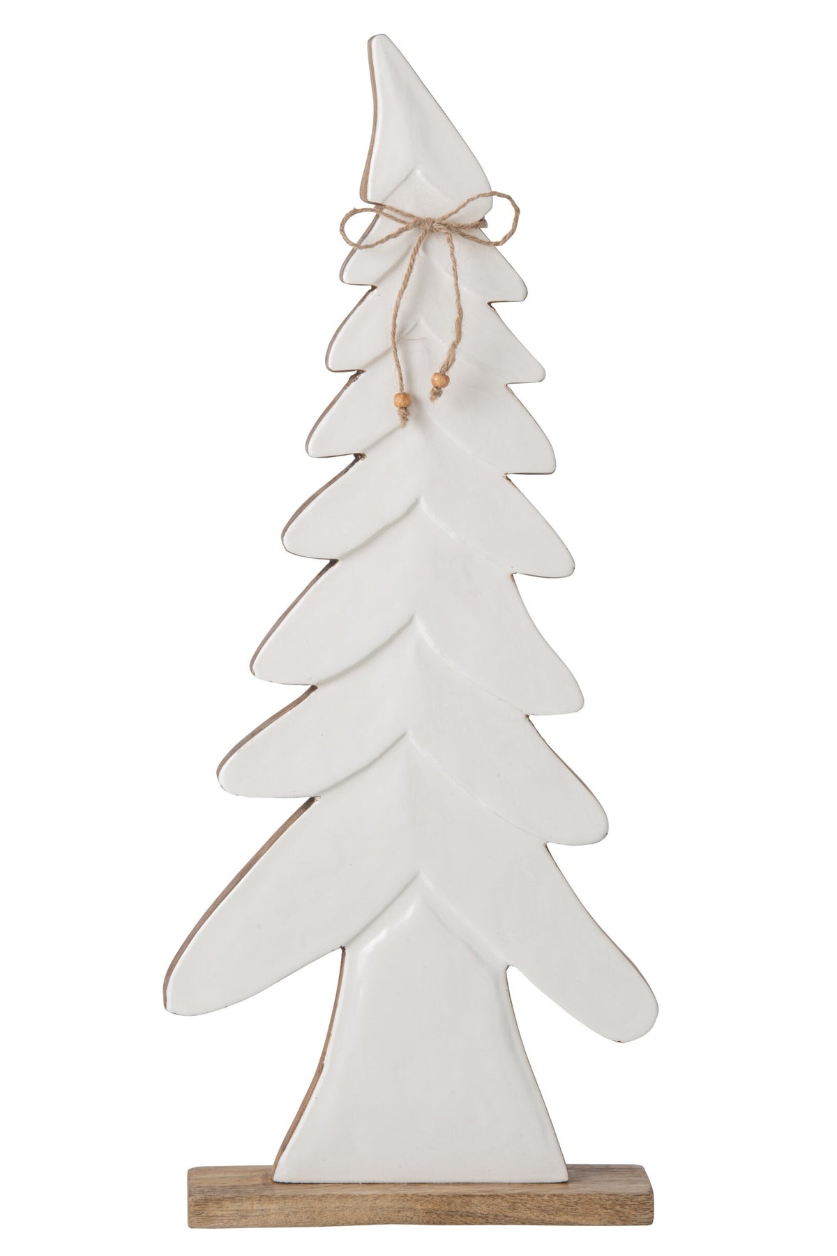 Pine Tree Bow Mango Wood Natural/White Large