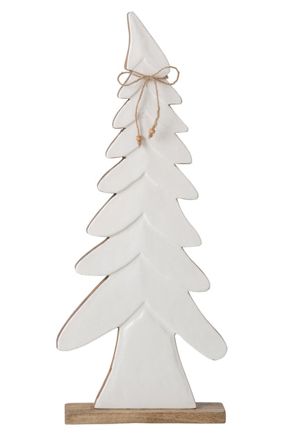 Pine Tree Bow Mango Wood Natural/White Large
