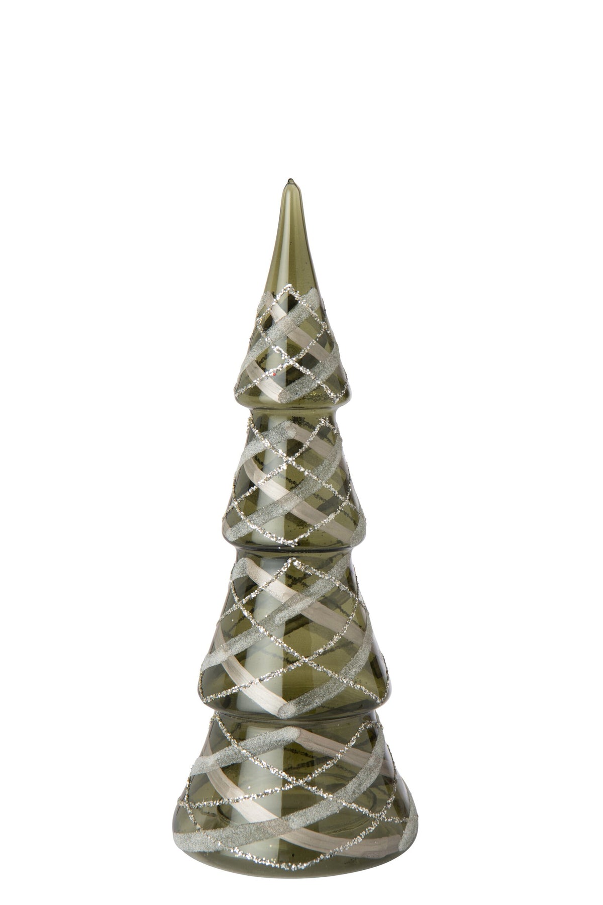 Tree Checkered Glass Dark Green/Gold Small