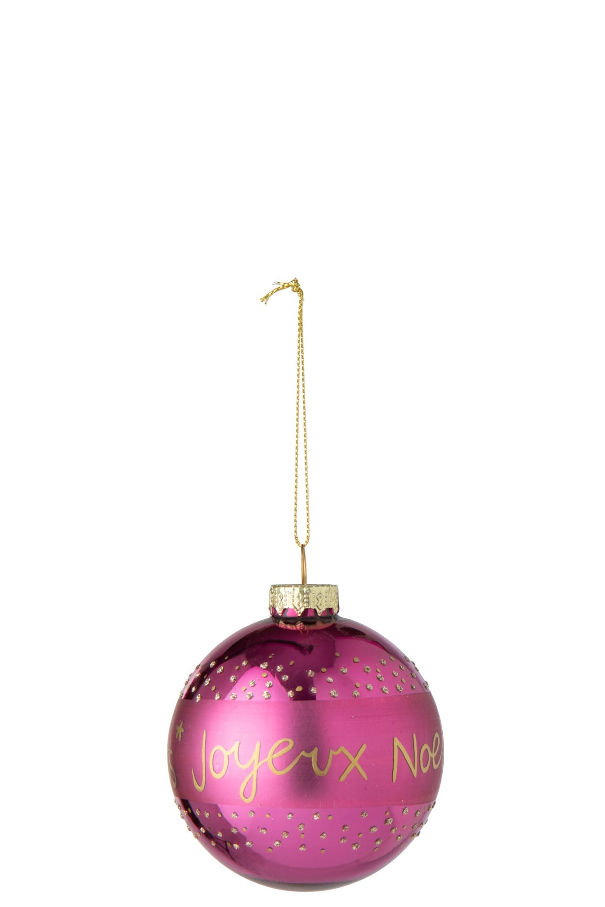 Christmas Bauble Merry Christmas Glass Fuchsia