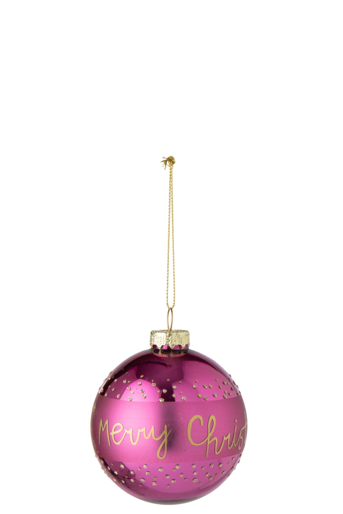 Christmas Bauble Merry Christmas Glass Fuchsia