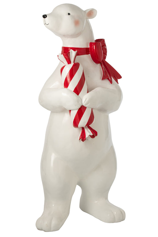 Polar Bear Candy Resin White/Christmas Red