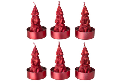 Doos Van 6 Kaars Dennenboom Paraffine Kerstrood