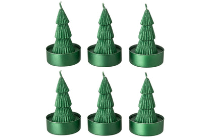 Doos Van 6 Kaars Dennenboom Paraffine Groen