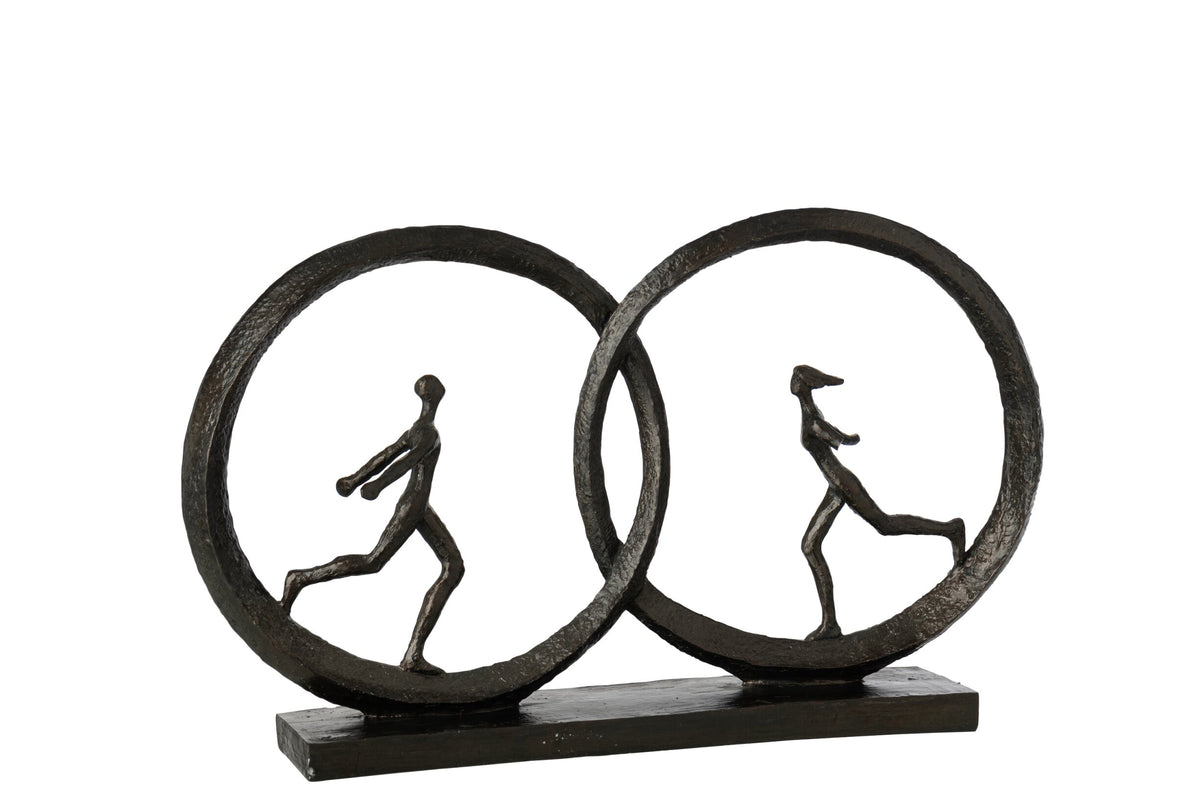 Couple In Ring Polyresin Black