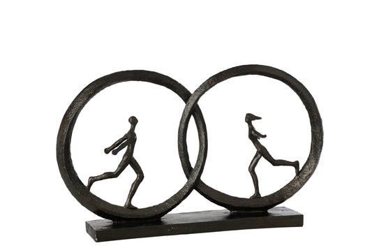 Couple In Ring Polyresin Black