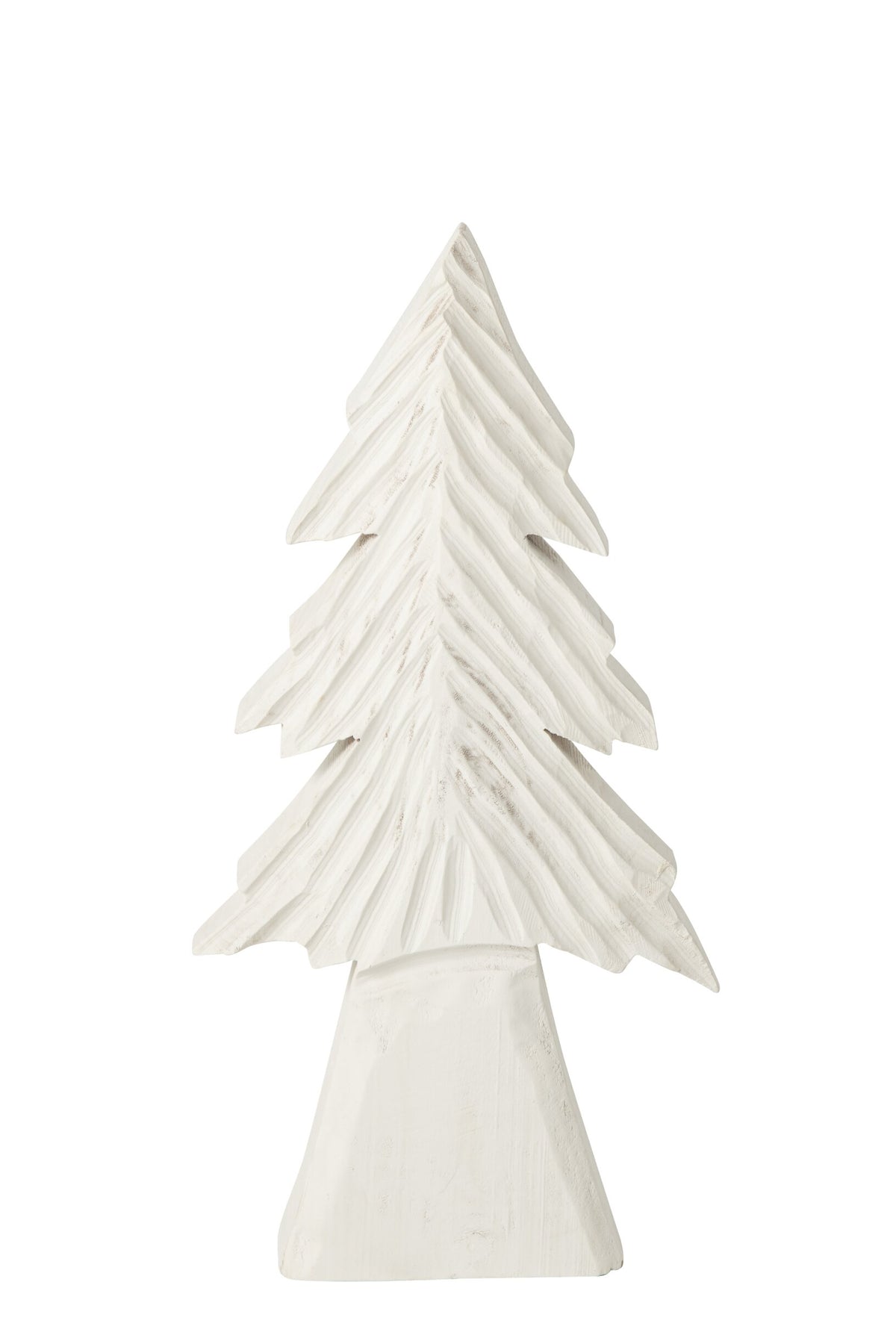 Tree Carved Paulownia Wood Off-White Medium