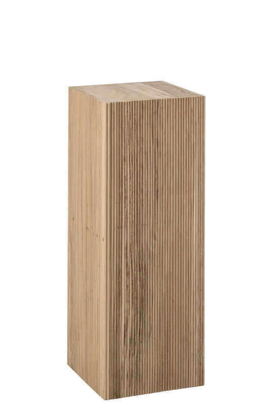 Pedestal Ribbed Paulownia Wood Natural Large