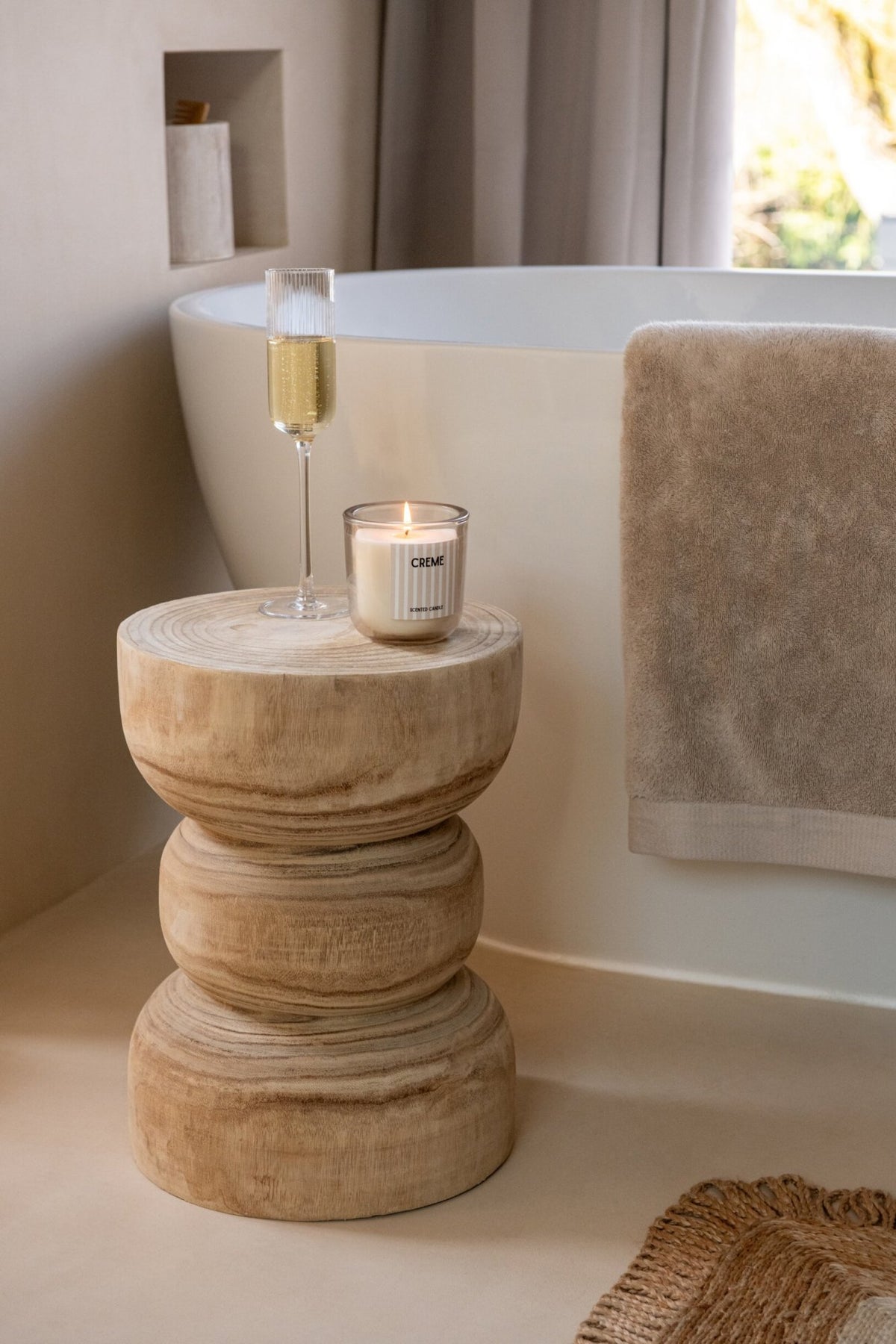 Side Table Leo Paulownia Wood Natural