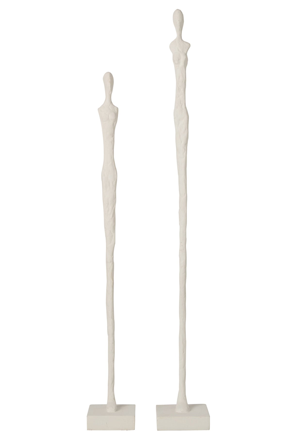 Set Of 2 Person On Base Abstract Polyresin White