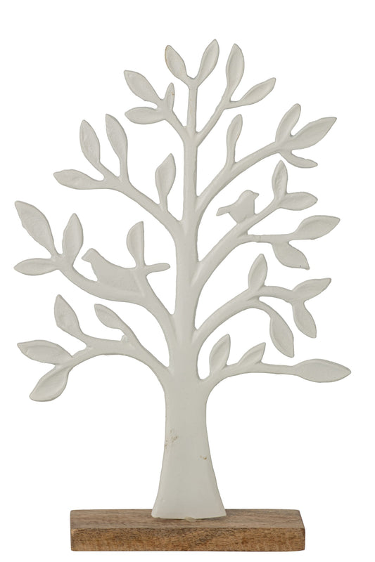 Tree On Base Aluminium White/Natural Large