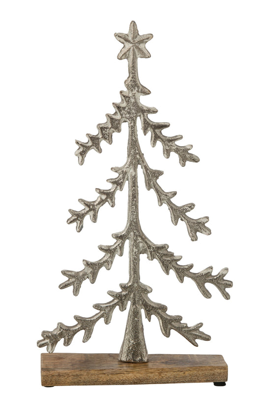 Christmas Tree On Base Star Aluminium Off-White/Natural Large