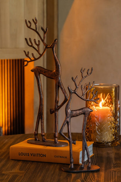 Reindeer On Base Aluminium Copper Large