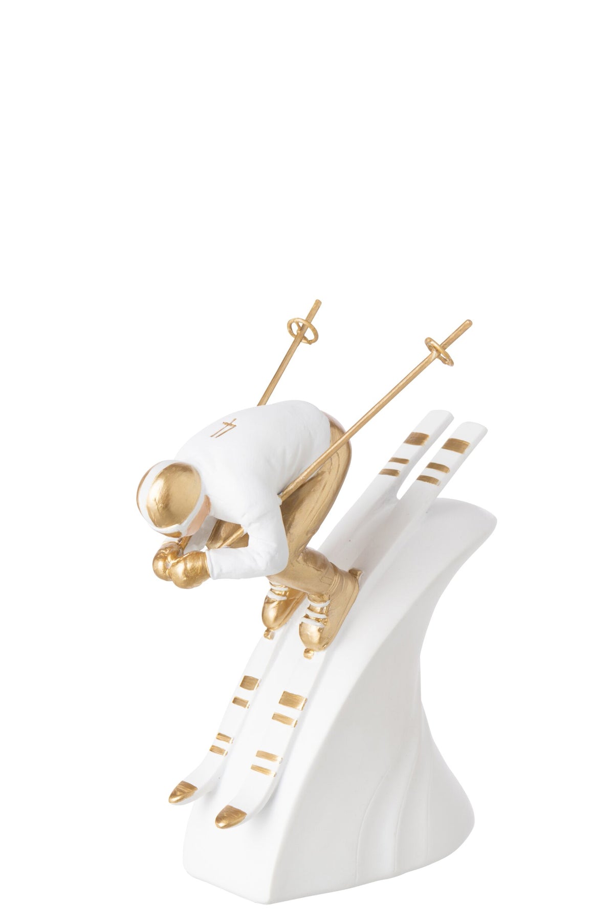 Skier Speed Polyresin White/Gold
