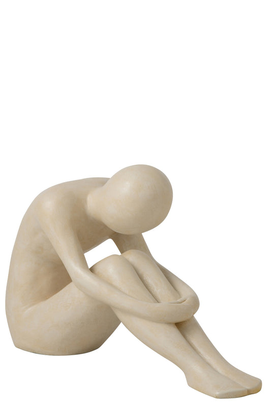 Figure Abstract Man Polyresin Off-White