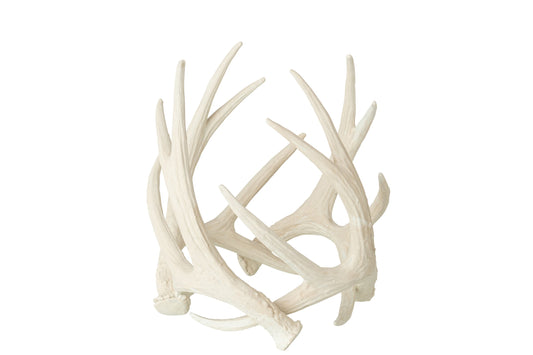 Kaarshouder Gewei Polyresin Beige