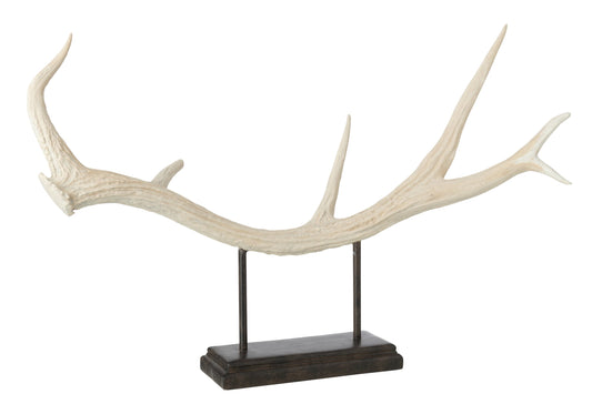 Antler On Base Polyresin Beige