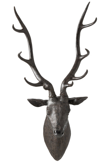 Deer Head Hanging Polyresin Black
