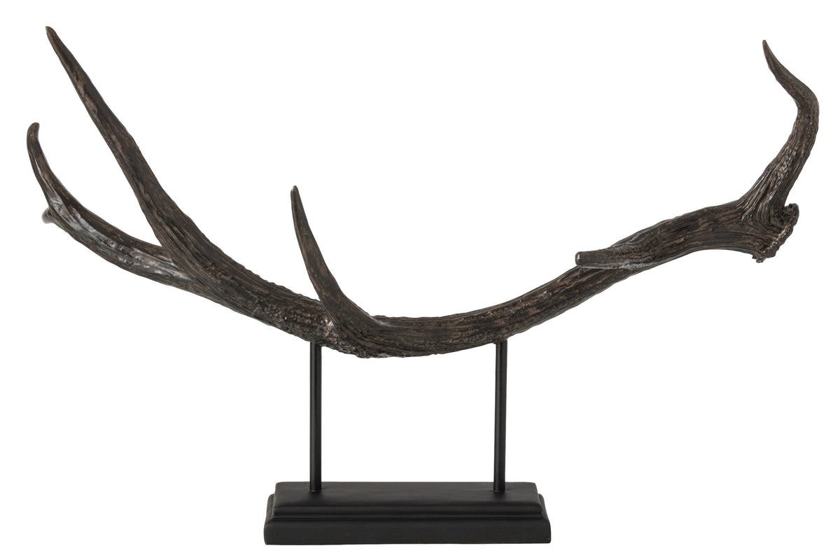 Antler On Base Polyresin Black