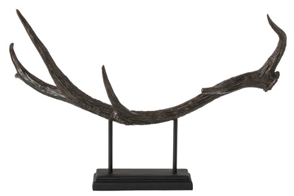 Antler On Base Polyresin Black