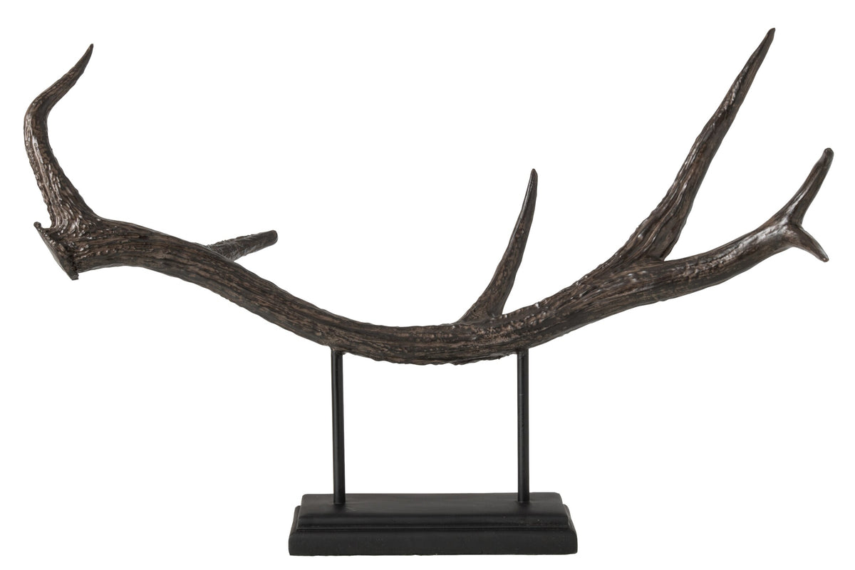 Antler On Base Polyresin Black