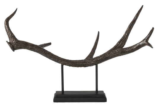 Antler On Base Polyresin Black