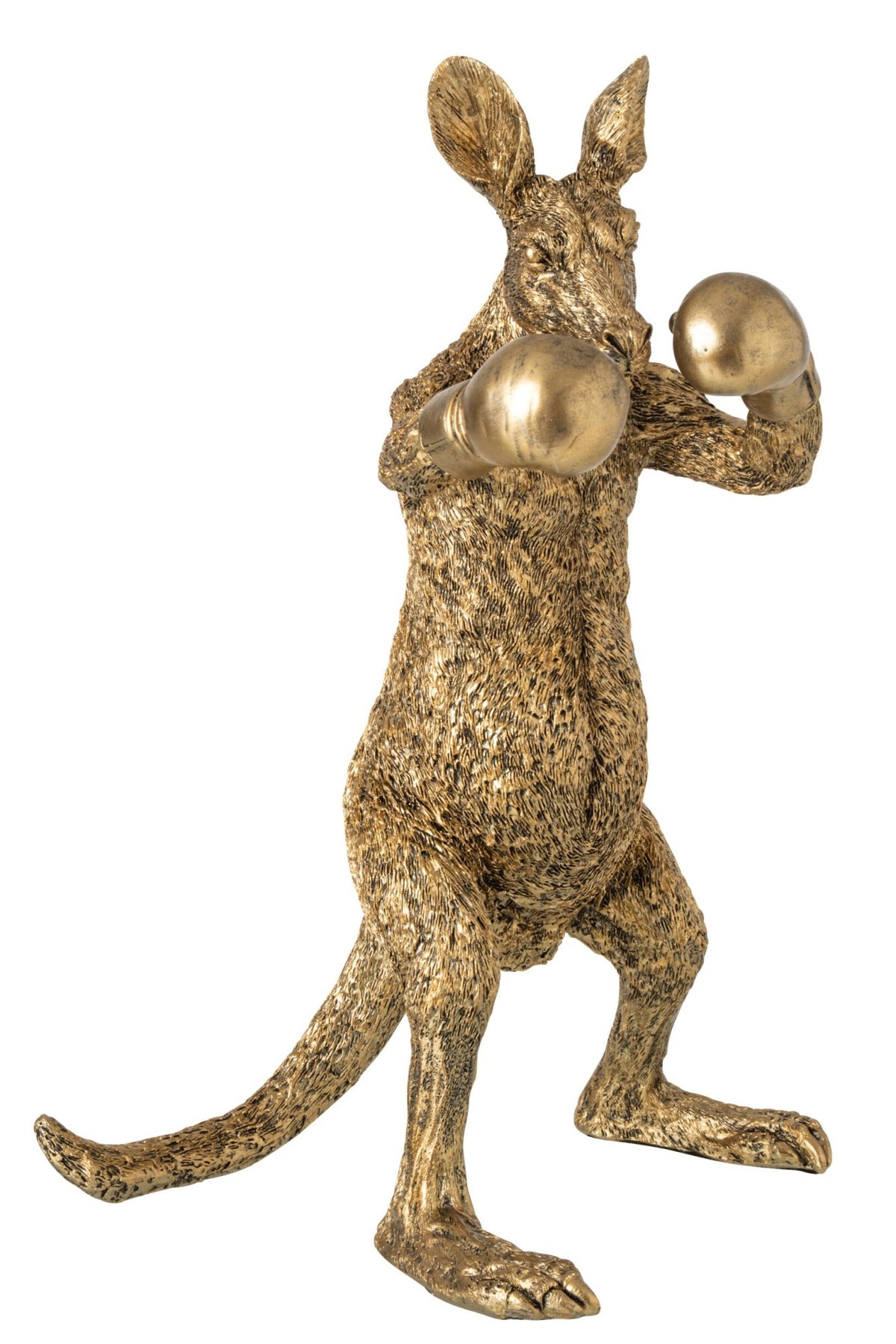 Kangaroo Boxer Polyresin Gold