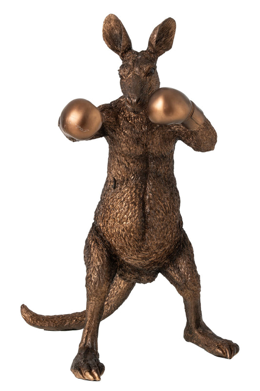 Kangaroo Boxer Polyresin Bronze
