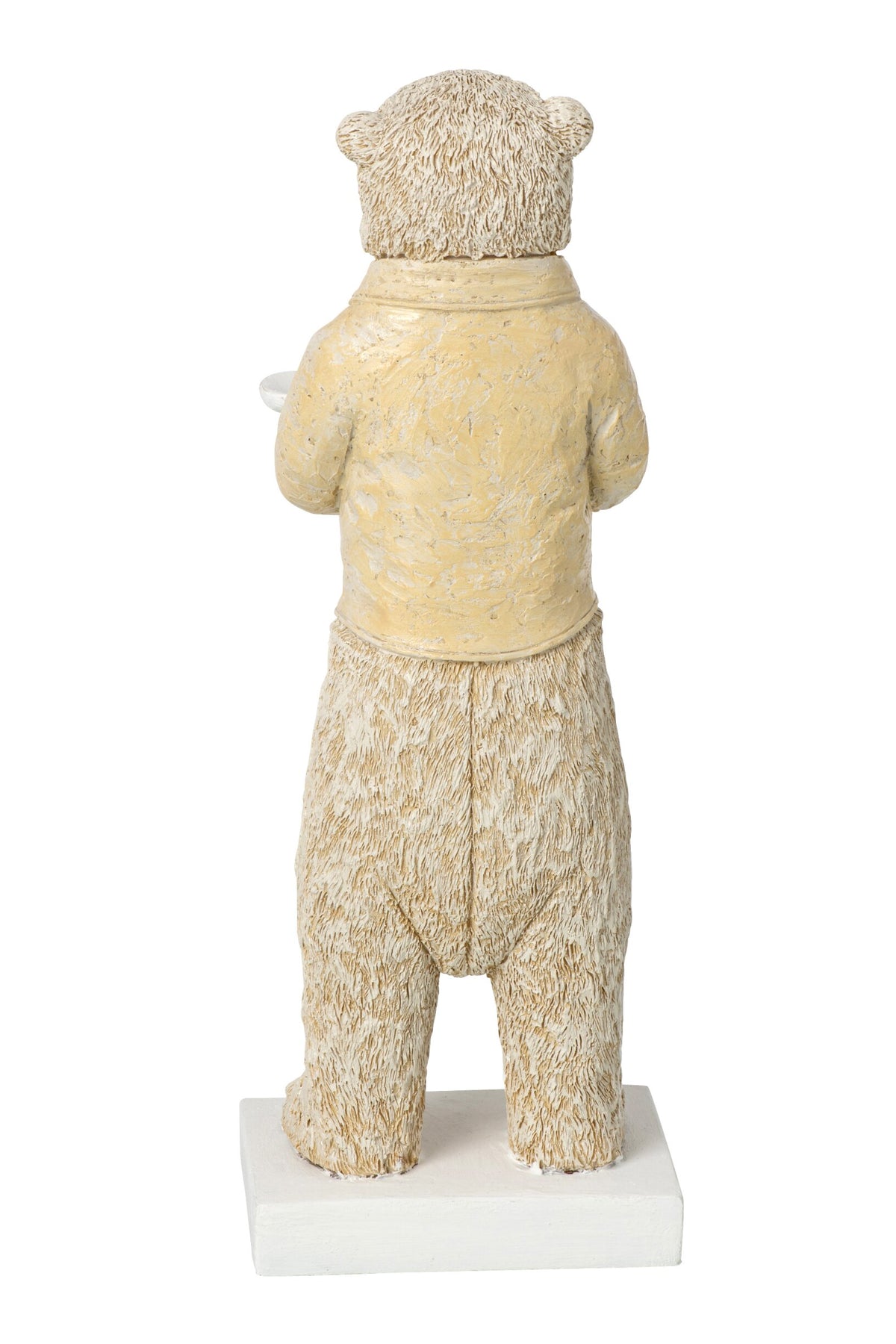 Bear Waiter Polyresin Beige/Off-White Large
