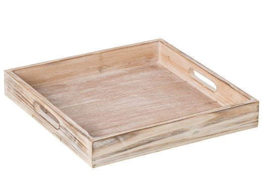 Decorative Tray Fir Wood Beige