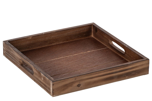 Decorative Tray Fir Wood Brown