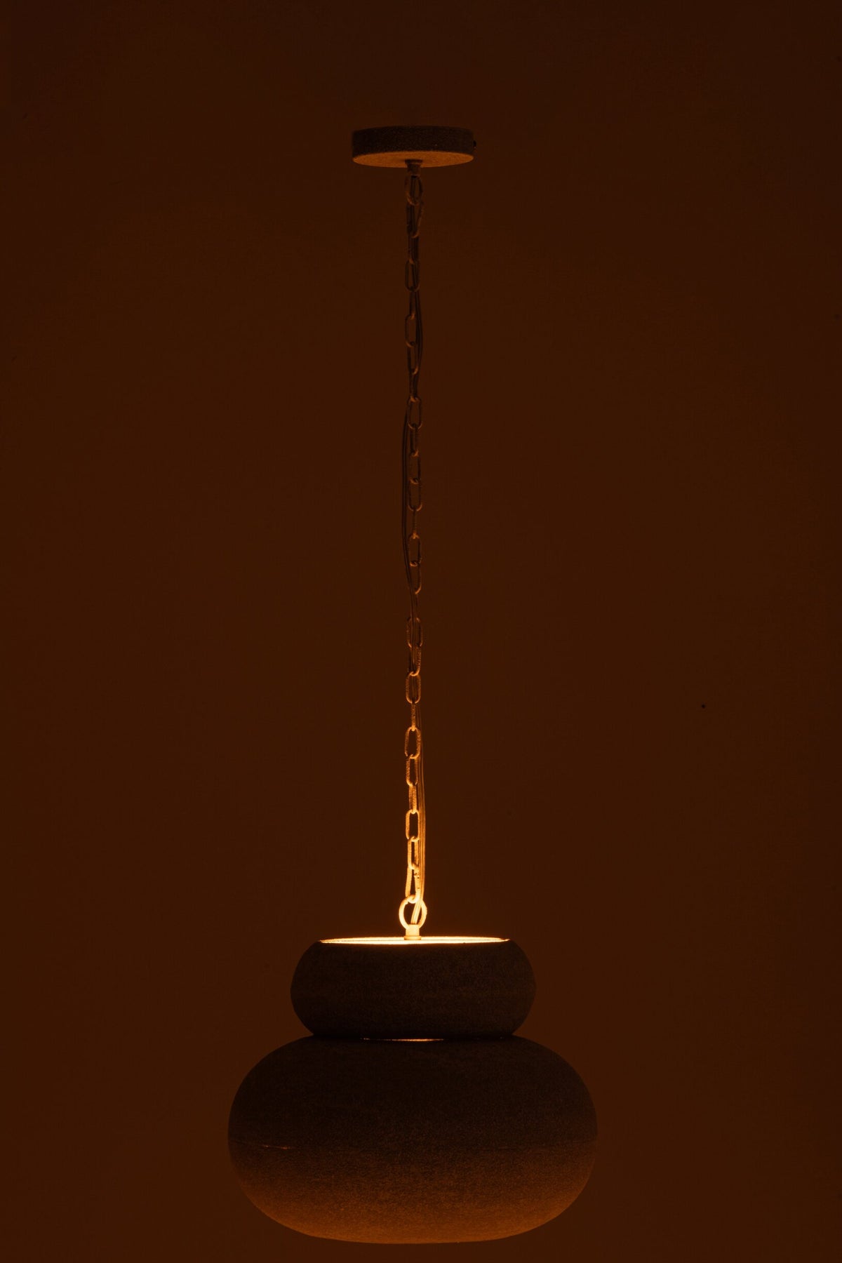 Small round white iron ceiling light