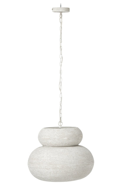 Large round white iron ceiling lamp